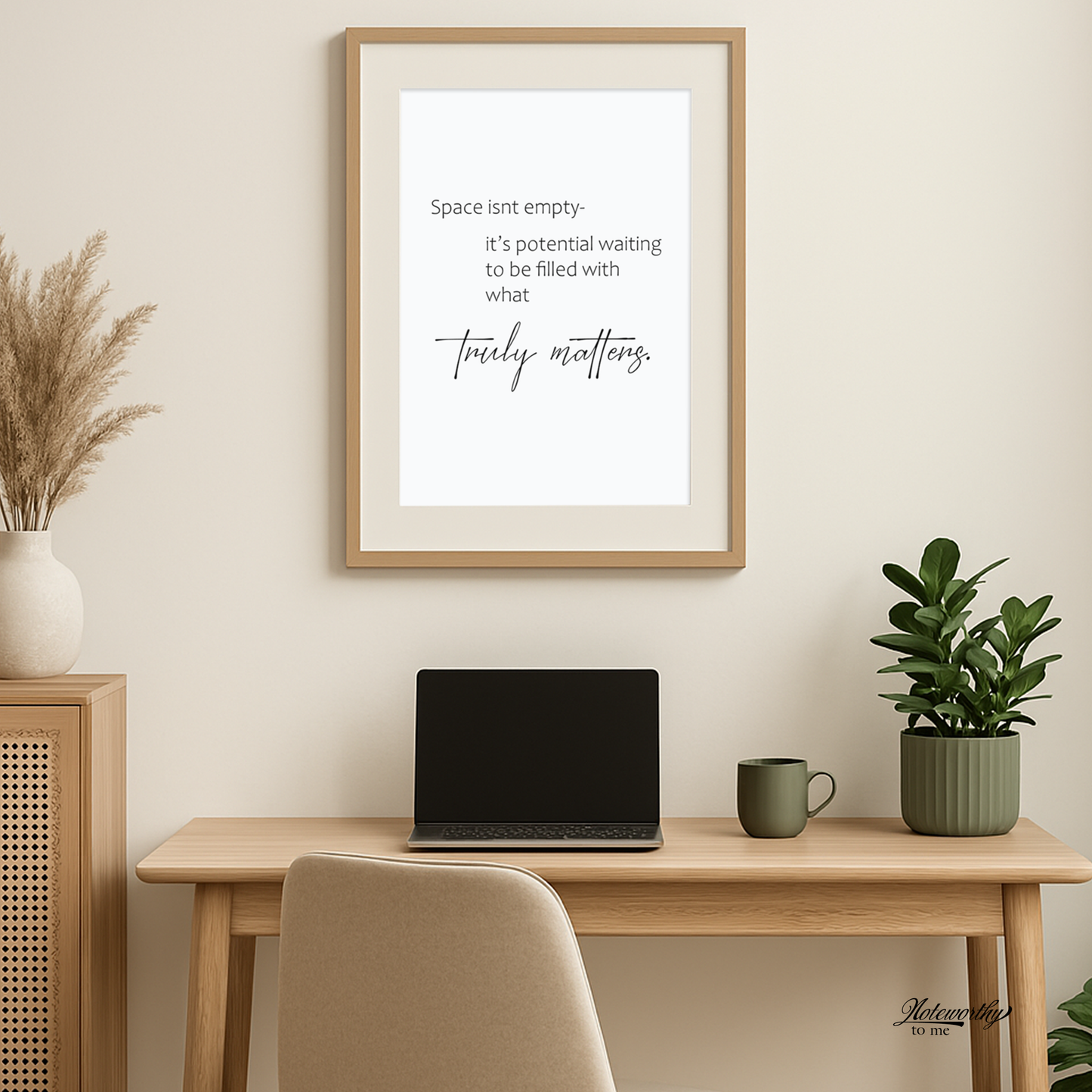 Create Space for What Matters- Minimalist Motivational Print