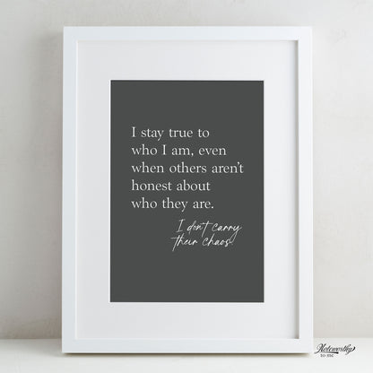 Affirmation Print | Don’t Carry Their Chaos